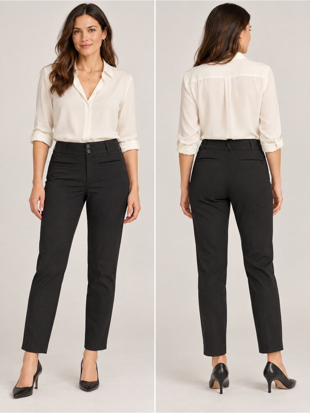 Anthropologie Black Straight-Leg Pants